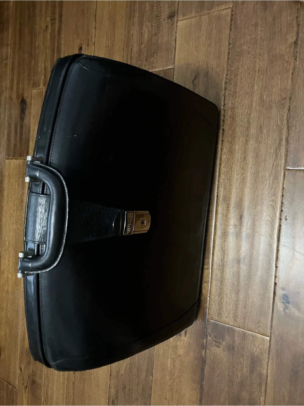 Classic Black Leather Briefcase - Men's Professional Work Bag